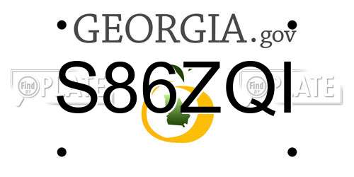 S86ZQI Georgia License Plate
