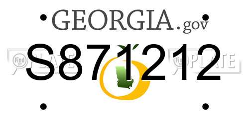 S871212 Georgia License Plate