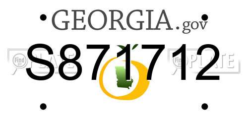 S871712 Georgia License Plate