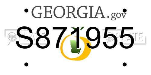 S871955 Georgia License Plate