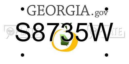 S8735W Georgia License Plate