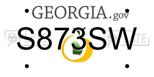 S873SW Georgia License Plate