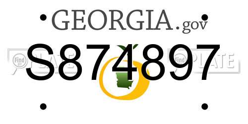 S874897 Georgia License Plate