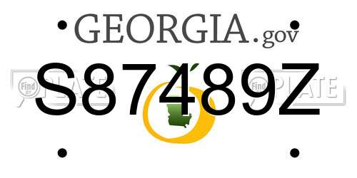 S87489Z Georgia License Plate
