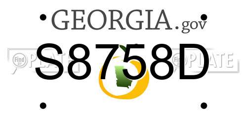 S8758D Georgia License Plate