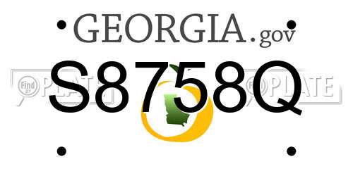 S8758Q Georgia License Plate