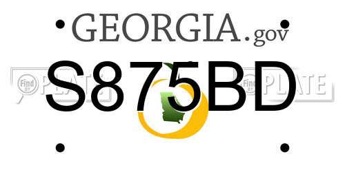 S875BD Georgia License Plate