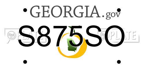 S875SO Georgia License Plate