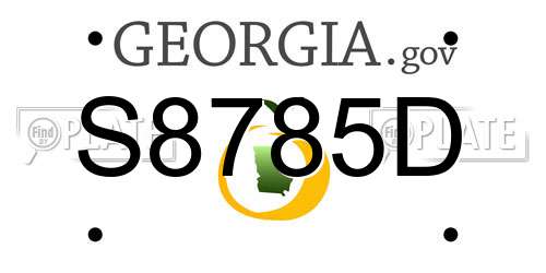 S8785D Georgia License Plate