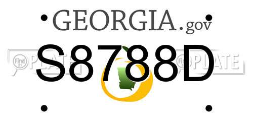 S8788D Georgia License Plate