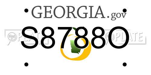 S8788O Georgia License Plate