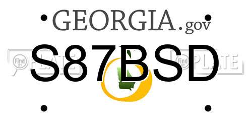 S87BSD Georgia License Plate