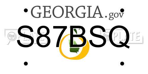S87BSQ Georgia License Plate