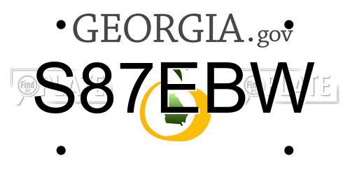 S87EBW Georgia License Plate