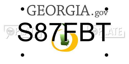 S87FBT Georgia License Plate