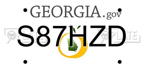 S87HZD Georgia License Plate