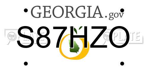 S87HZO Georgia License Plate