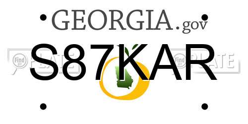 S87KAR Georgia License Plate