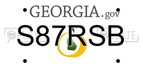 S87RSB Georgia License Plate