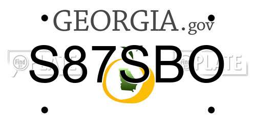 S87SBO Georgia License Plate