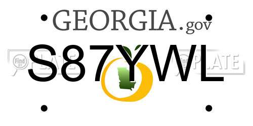 S87YWL Georgia License Plate