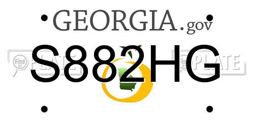 S882HG Georgia License Plate