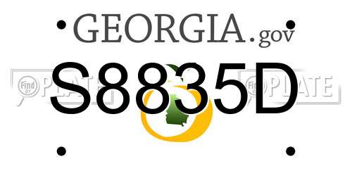 S8835D Georgia License Plate