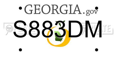 S883DM Georgia License Plate