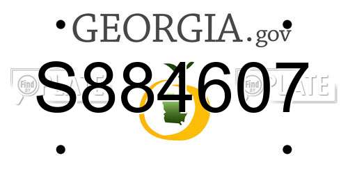 S884607 Georgia License Plate