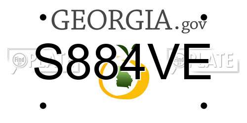 S884VE Georgia License Plate