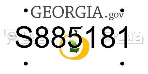 S885181 Georgia License Plate