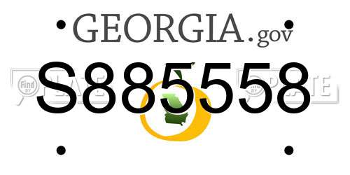 S885558 Georgia License Plate