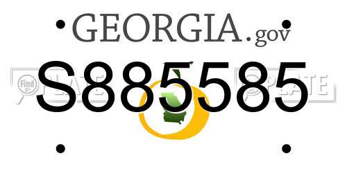 S885585 Georgia License Plate