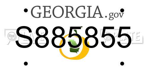 S885855 Georgia License Plate