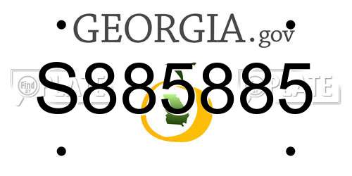 S885885 Georgia License Plate