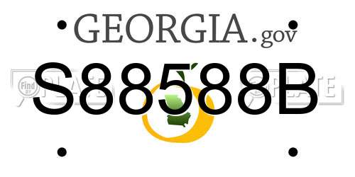 S88588B Georgia License Plate