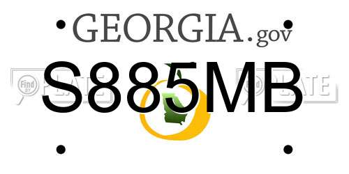 S885MB Georgia License Plate