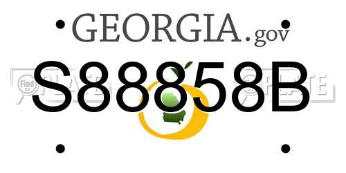 S88858B Georgia License Plate