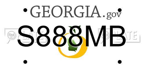 S888MB Georgia License Plate