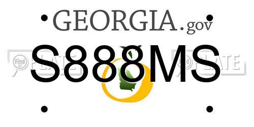 S888MS Georgia License Plate