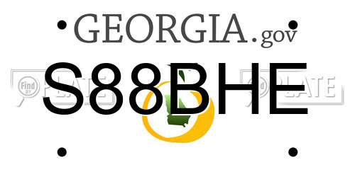 S88BHE Georgia License Plate