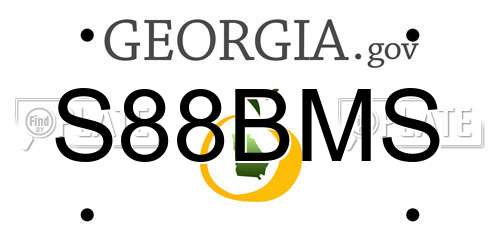 S88BMS Georgia License Plate