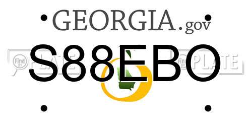 S88EBO Georgia License Plate