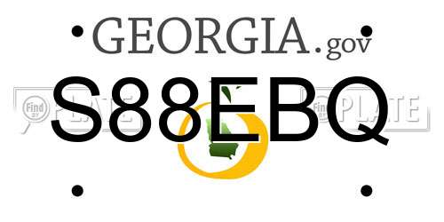 S88EBQ Georgia License Plate