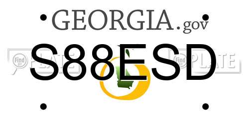 S88ESD Georgia License Plate