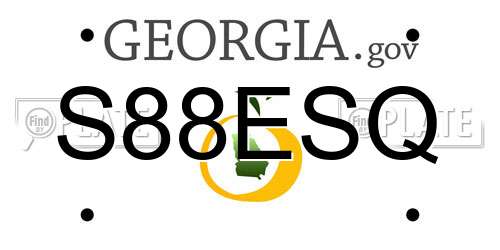 S88ESQ Georgia License Plate