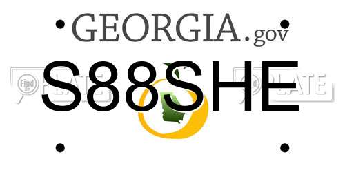 S88SHE Georgia License Plate
