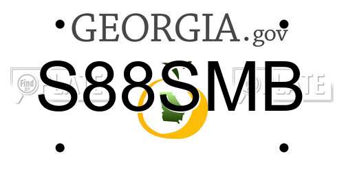 S88SMB Georgia License Plate