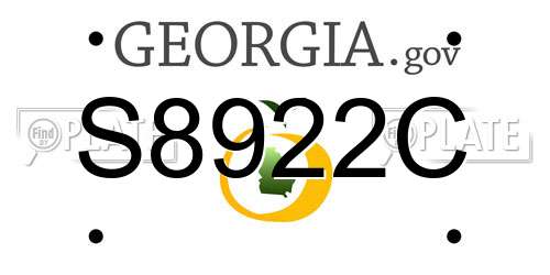 S8922C Georgia License Plate