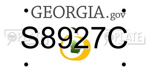 S8927C Georgia License Plate